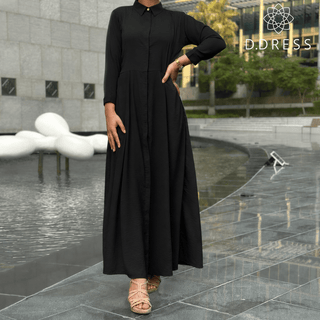 Robe Chemise Noir D.ESTOCKAGE